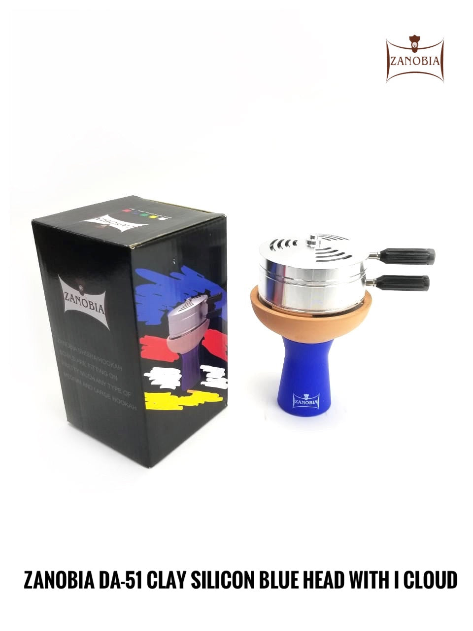 Zanobia Clay Silicon Hookah Bowl with Heat Management (Blue) – Hookah Time