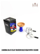 Zanobia Clay Silicon Hookah Bowl with Heat Management (Blue)