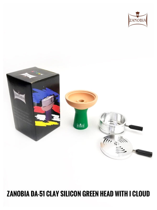 Zanobia Clay Silicon Hookah Bowl with Heat Management (Green)
