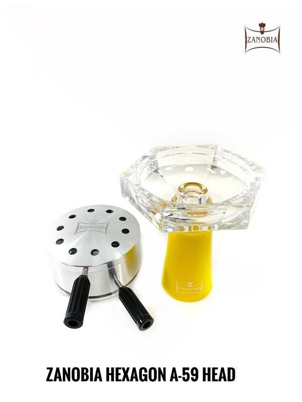 Zanobia Hexagon Glass Silicon Hookah Bowl with heat management