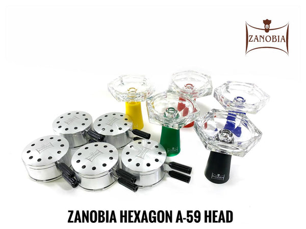 Zanobia Hexagon Glass Silicon Hookah Bowl with heat management