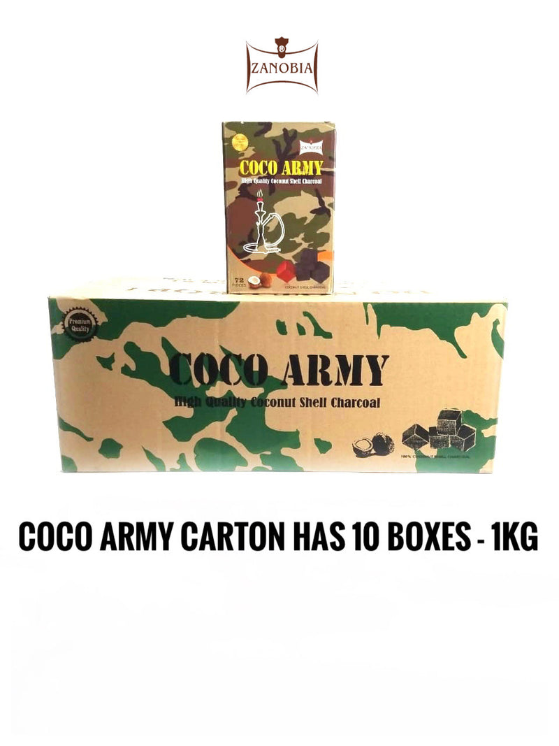Coco Army 72 Pcs Coconut Charcoal Coco/Army/72B/10C/Char
