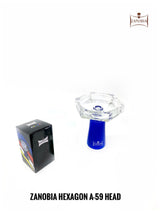 Zanobia Hexagon Glass Silicon Hookah Bowl (Blue)