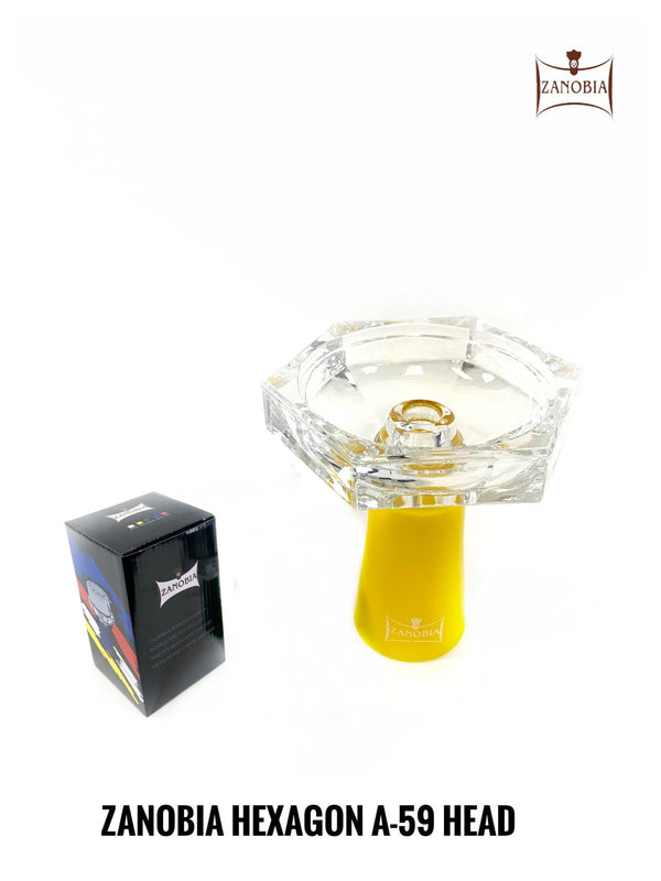 Zanobia Hexagon Glass Silicon Hookah Bowl (Yellow)