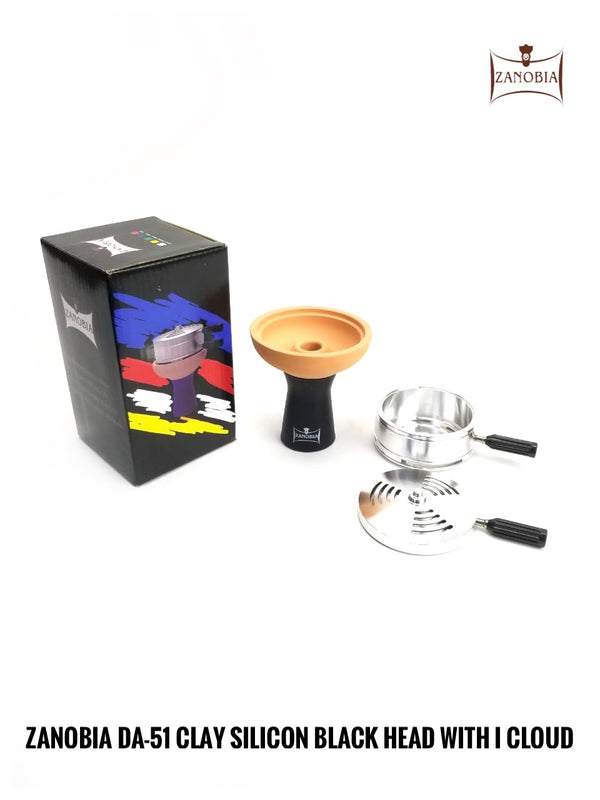 Zanobia Clay Silicon Hookah Bowl with Heat Management (Black)