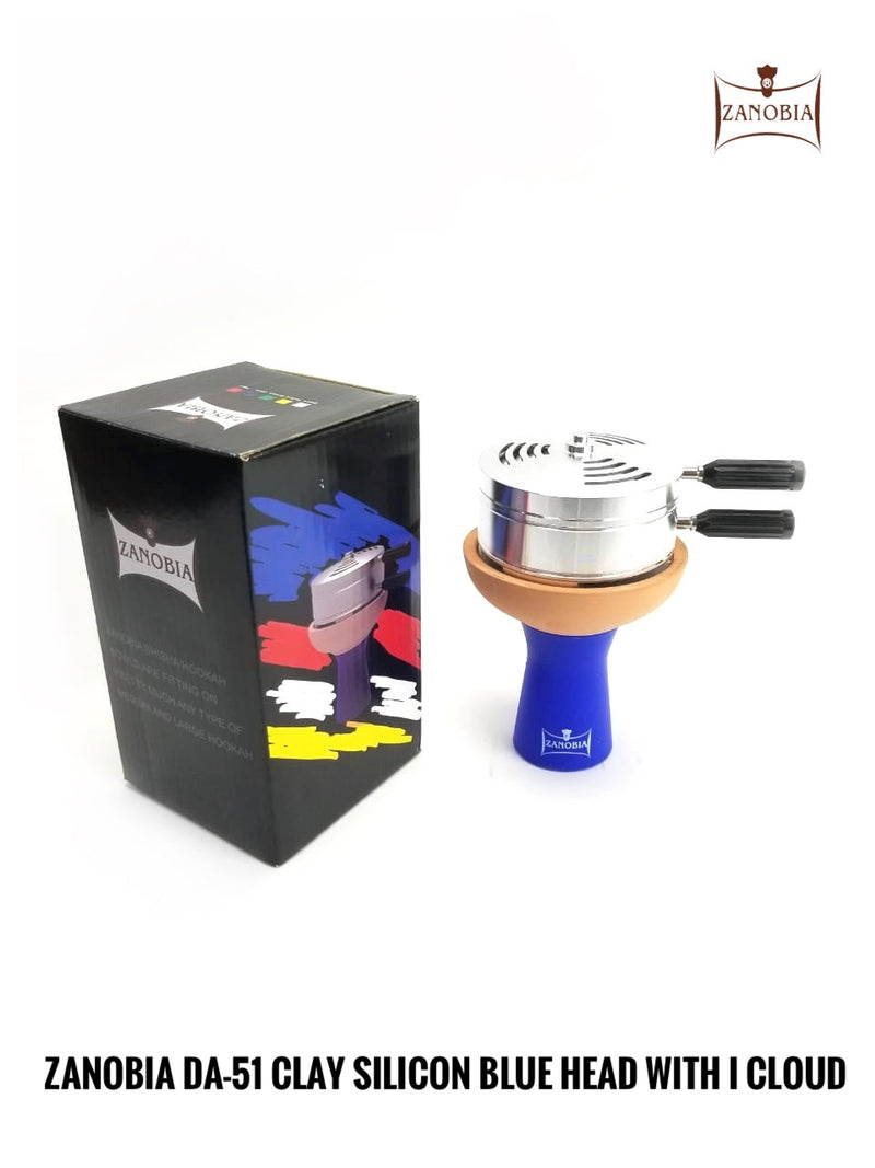 Zanobia Clay Silicon Hookah Bowl with Heat Management (Blue