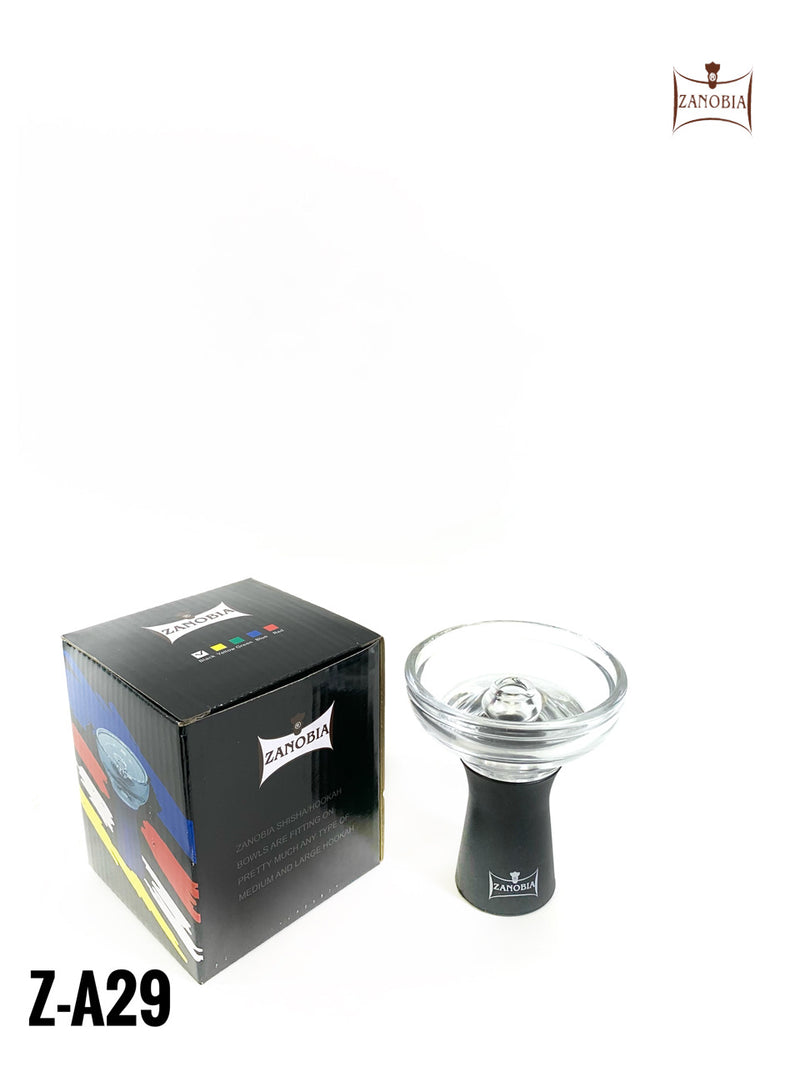 Zanobia Glass Silicon Hookah Bowl (Black)