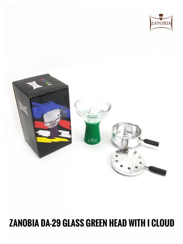 Zanobia Glass Silicon Hookah Bowl with Heat Management (Green)