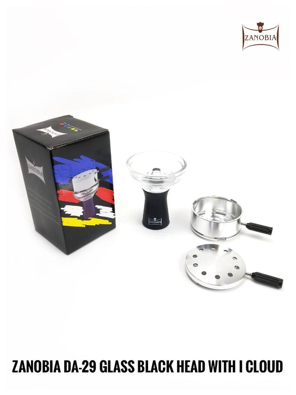 Zanobia Glass Silicon Hookah Bowl with Heat Management (Black)